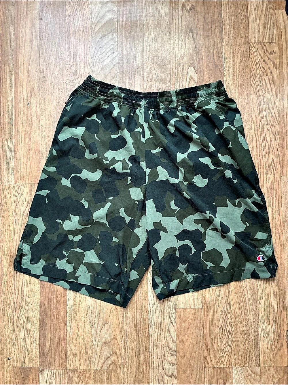Champion Camo Athletic Shorts in Green & Black Like New